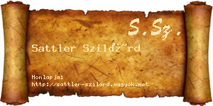 Sattler Szilárd névjegykártya